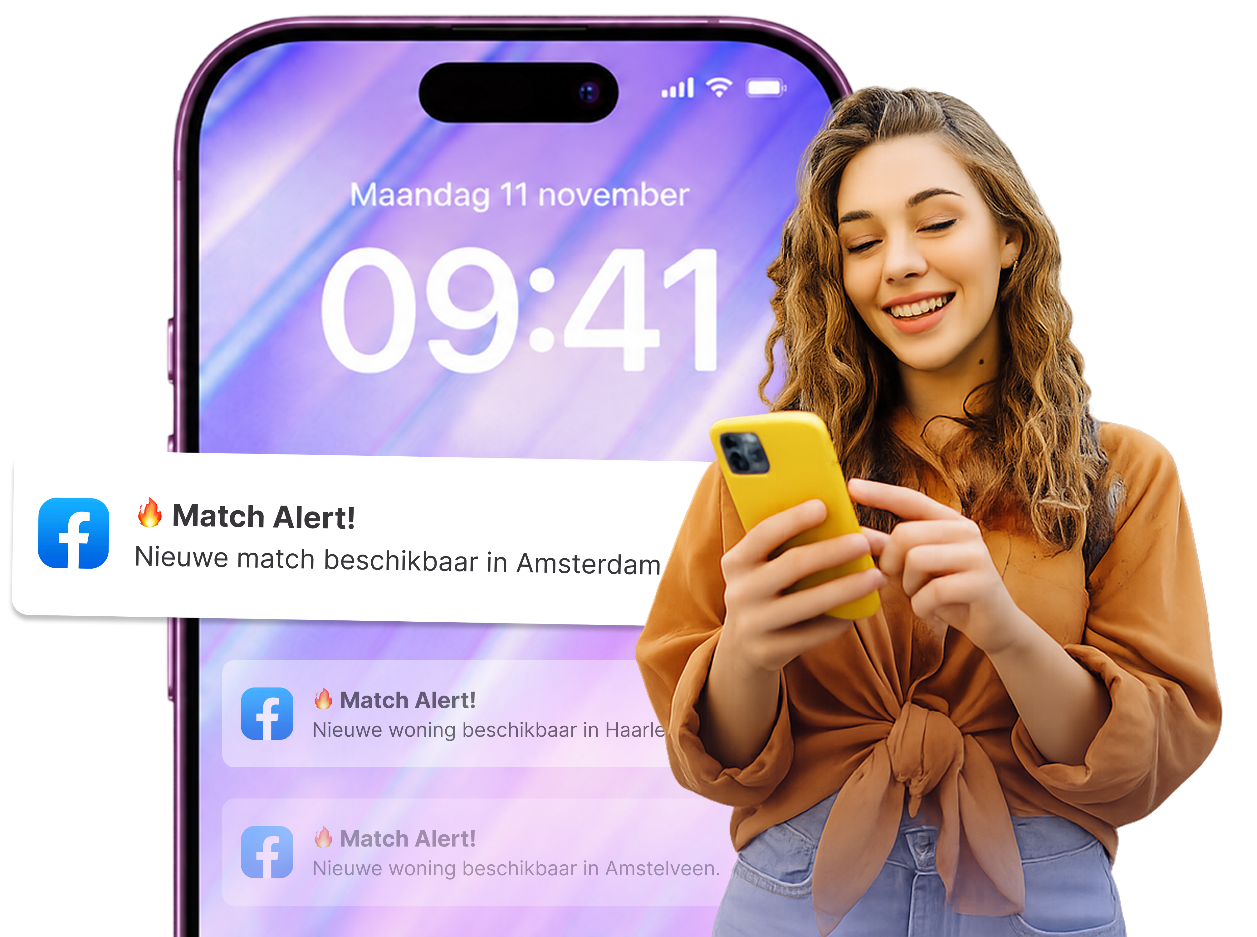 Push-notificatie op je telefoon zodra er een woningruil-match is